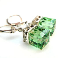 Peridot Crystal Drop Earrings-State of Style
