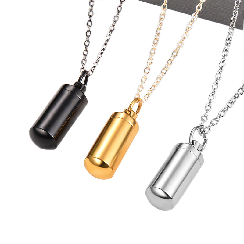 Personalised Ashes Memorial Necklace | Custom Urn Pendant Jewellery-Black Pistol-State of Style