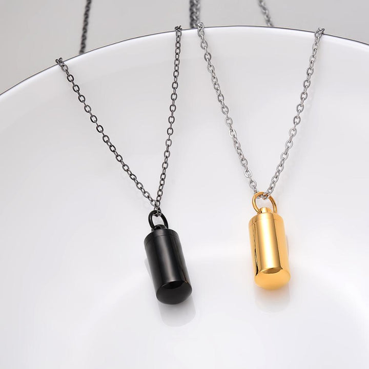 Personalised Ashes Memorial Necklace | Custom Urn Pendant Jewellery-Black Pistol-State of Style