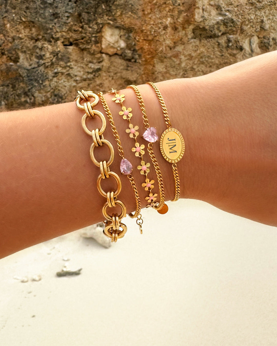 Personalised Heart Birthstone Bracelet | Custom Jewellery Gift-Gold-plated-January-State of Style