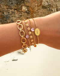 Personalised Heart Birthstone Bracelet | Custom Jewellery Gift-Gold-plated-January-State of Style