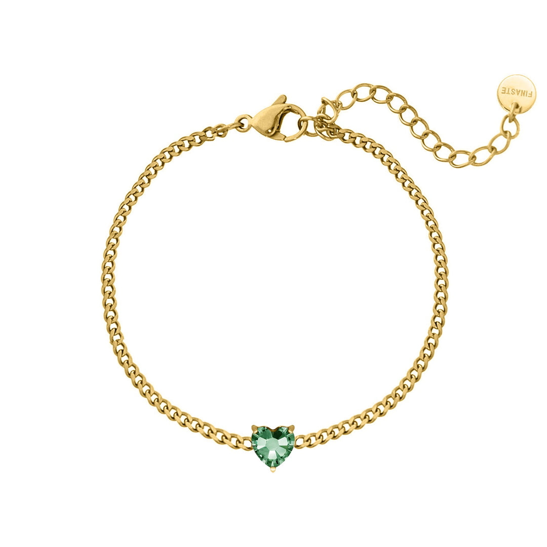 Personalised Heart Birthstone Bracelet | Custom Jewellery Gift-Gold-plated-January-State of Style