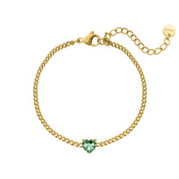 Personalised Heart Birthstone Bracelet | Custom Jewellery Gift-Gold-plated-January-State of Style