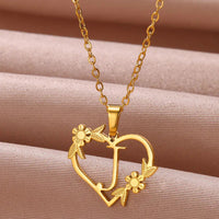 Personalised Heart Initial Necklace | Custom Jewellery-J-State of Style