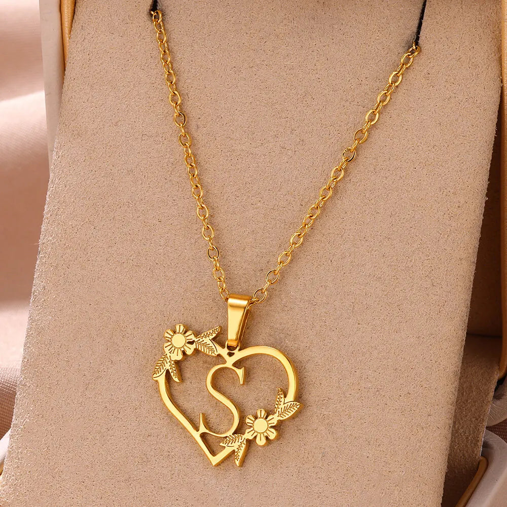 Personalised Heart Initial Necklace | Custom Jewellery-S-State of Style