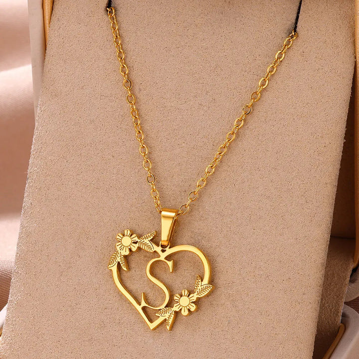Personalised Heart Initial Necklace | Custom Jewellery-S-State of Style