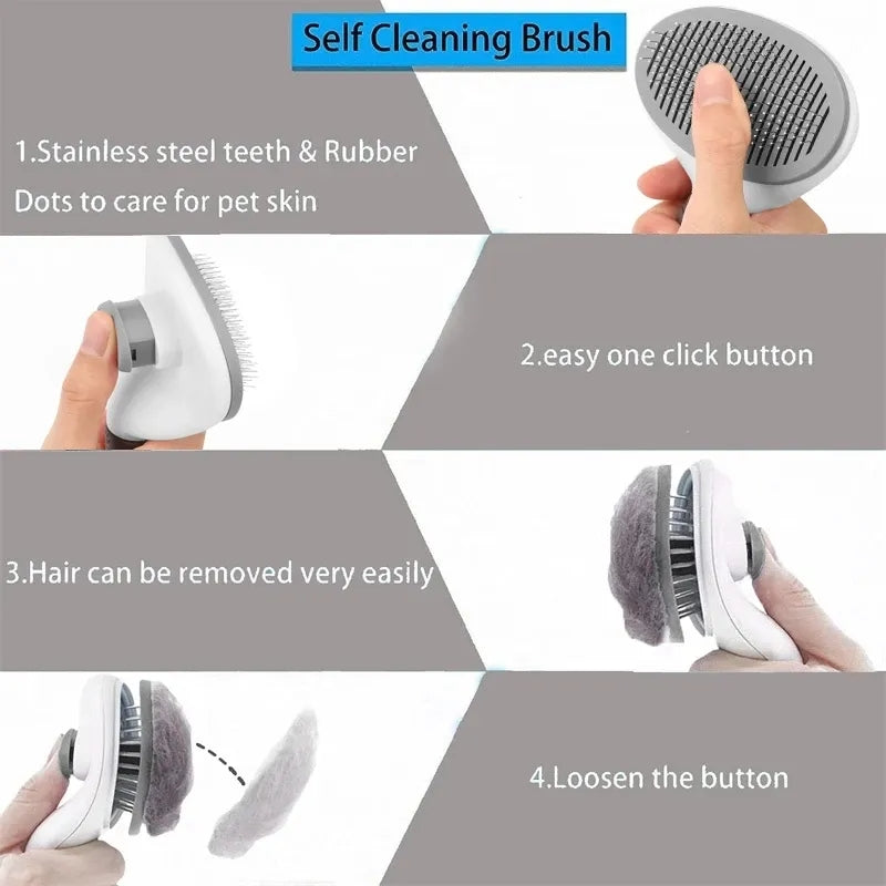 PET CARE BRUSH - SELF-CLEANING COMB FOR DOGS AND CATS-Grey-State of Style