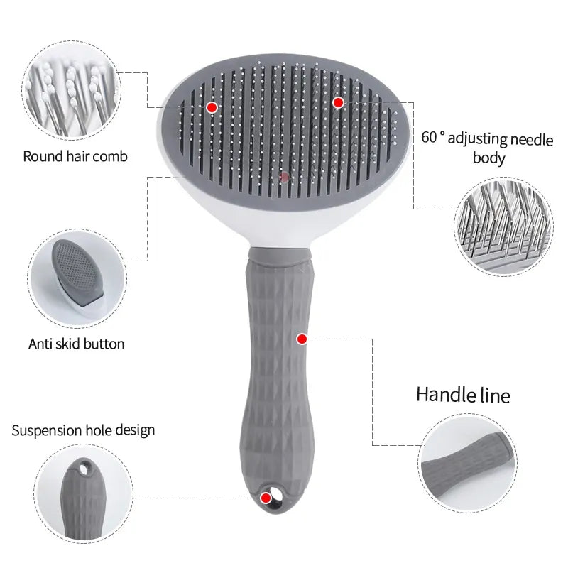 PET CARE BRUSH - SELF-CLEANING COMB FOR DOGS AND CATS-Grey-State of Style