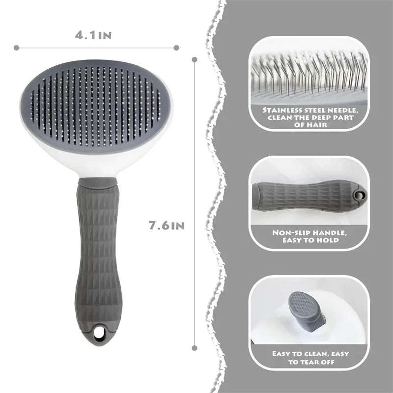 PET CARE BRUSH - SELF-CLEANING COMB FOR DOGS AND CATS-Grey-State of Style