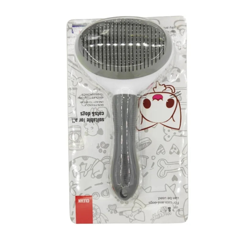PET CARE BRUSH - SELF-CLEANING COMB FOR DOGS AND CATS-Grey with packaging-State of Style