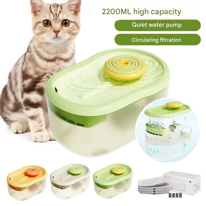 Pet Water Drinking Bowl with Pump - FunFlow-Green-State of Style