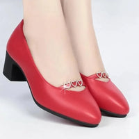 Petal Pusher Pumps – Chic Black Patent Leather Slip-On Shoes-Red-6.5 (23.5cm)-State of Style