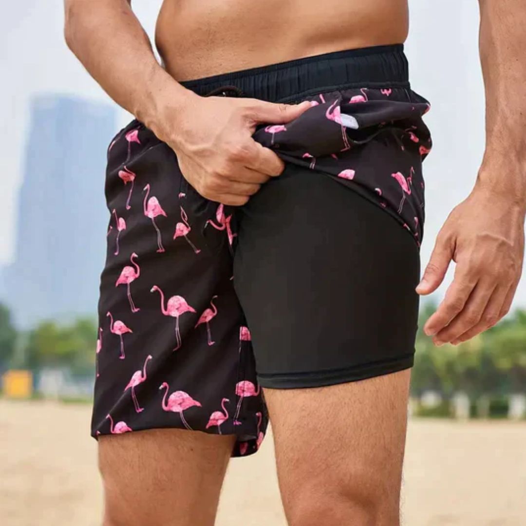 Peter Swim Shorts | Stylish & Versatile-Black Flamingo-S-State of Style