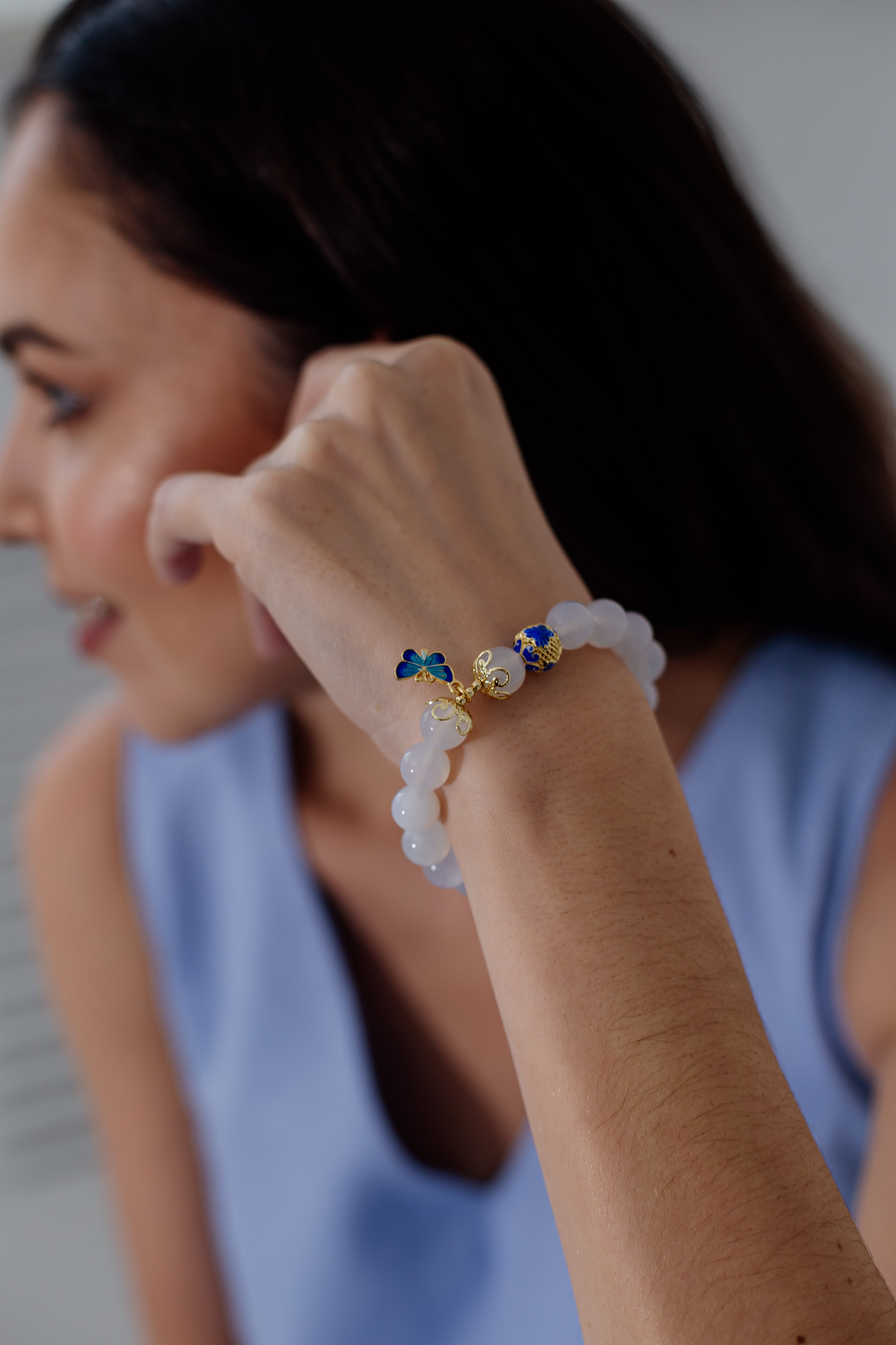 Butterfly White Agate Bracelet – Evelina