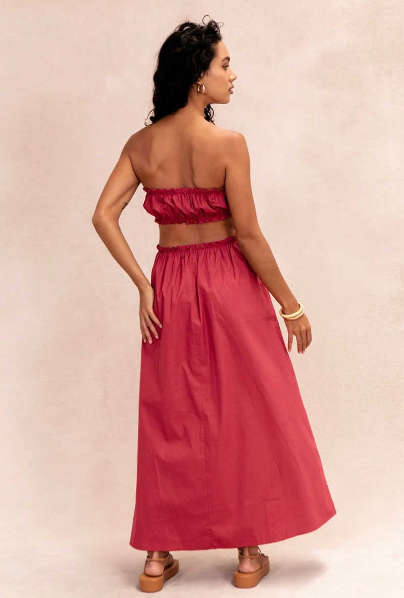 Pink Sleeveless Bohemian Chic Dress with Loose Fit – Elira-S-State of Style