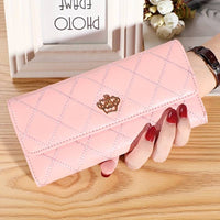 Argyle Pattern Triple Fold Wallet with Royal Gold Accent