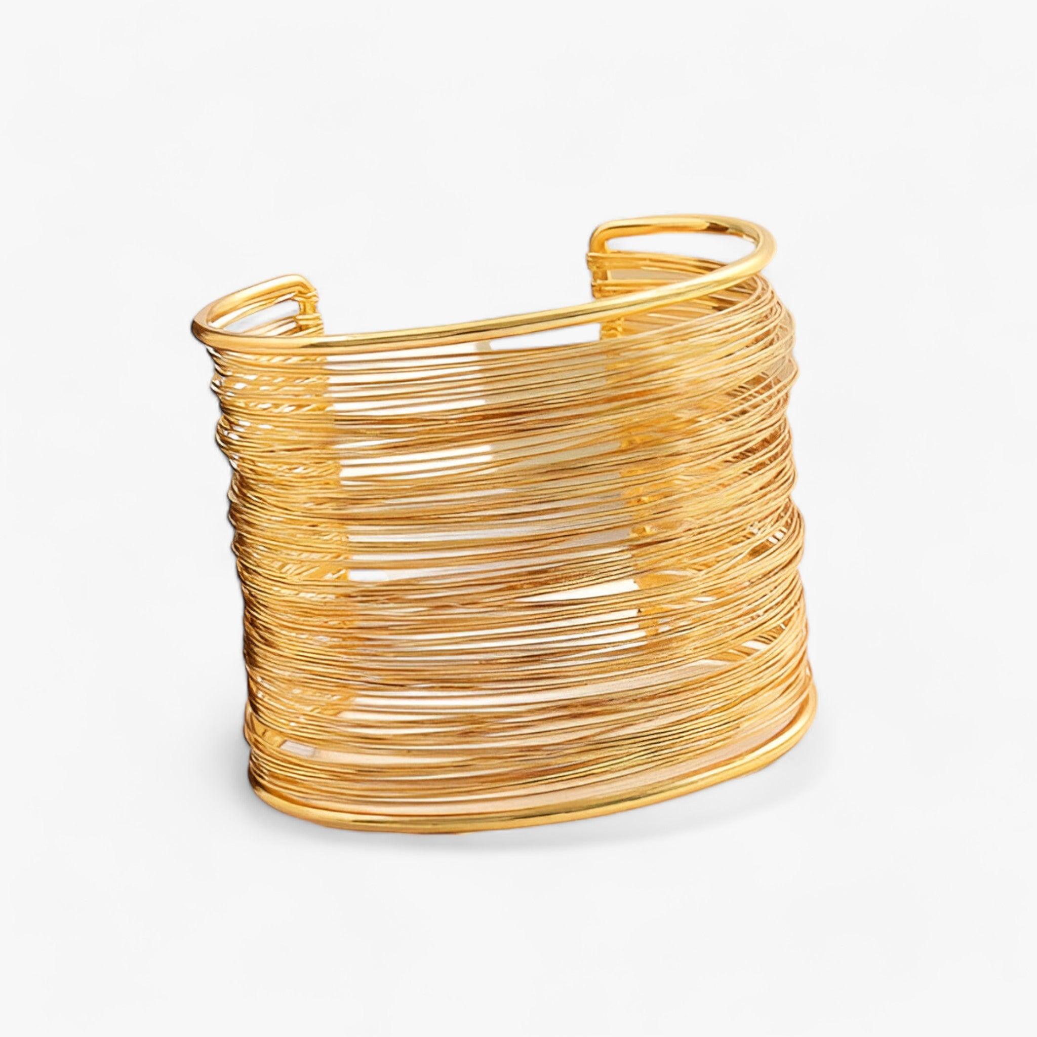 Gold Plated Layered Wire Bracelet - Auryn