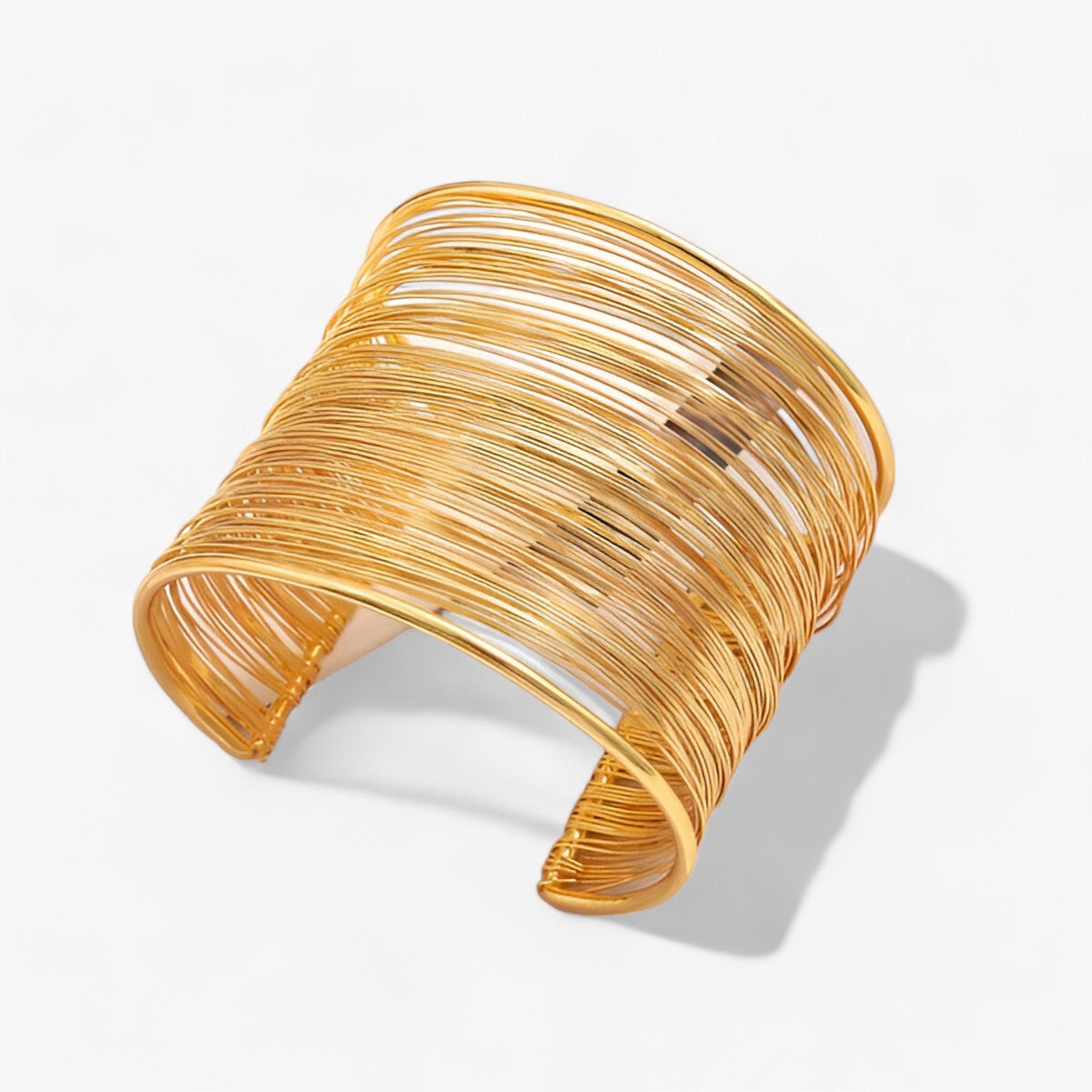 Gold Plated Layered Wire Bracelet - Auryn