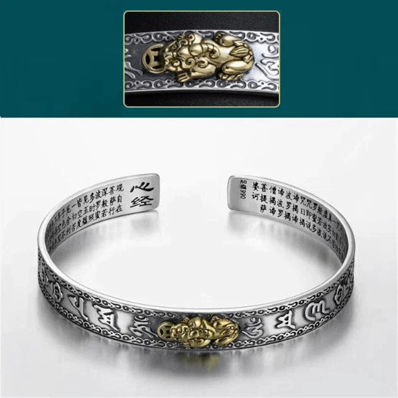 Pixiu Wealth Bracelet - Gold and Black Beads-State of Style