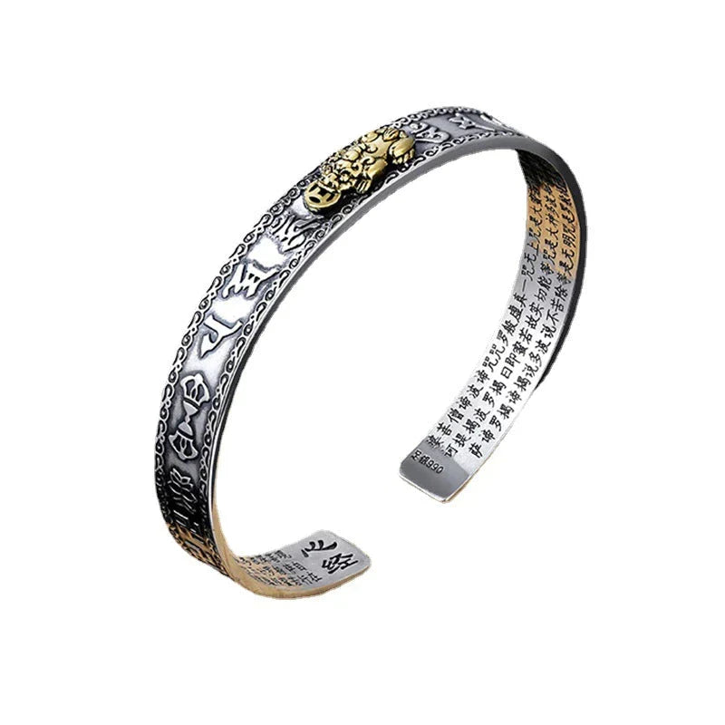 Pixiu Wealth Bracelet - Gold and Black Beads-State of Style