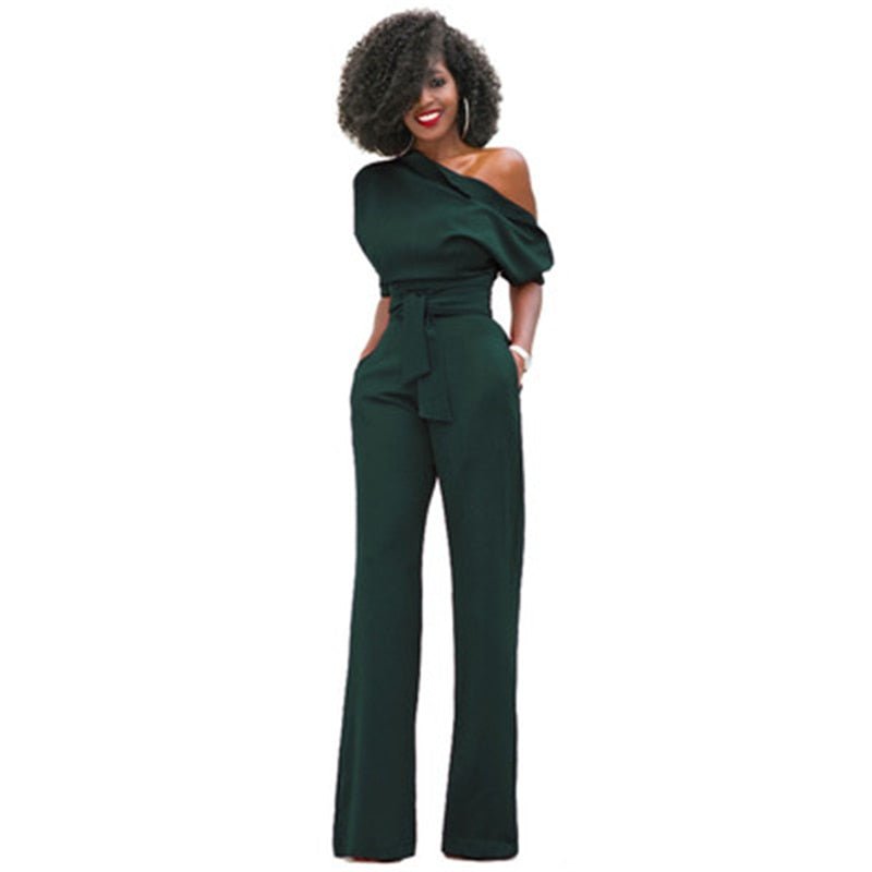 Plain Bodycon Women's Jumpsuit - Sofia-Green-S-State of Style