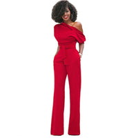 Plain Bodycon Women's Jumpsuit - Sofia-Red-S-State of Style