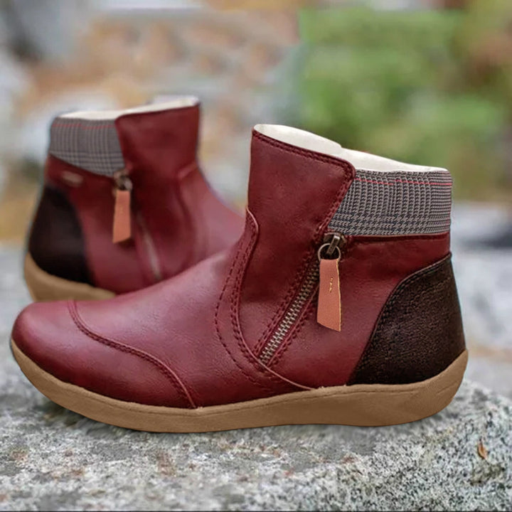 Plain Coloured Ankle Boots - WarmStep-Bordeaux Red-3.0-State of Style