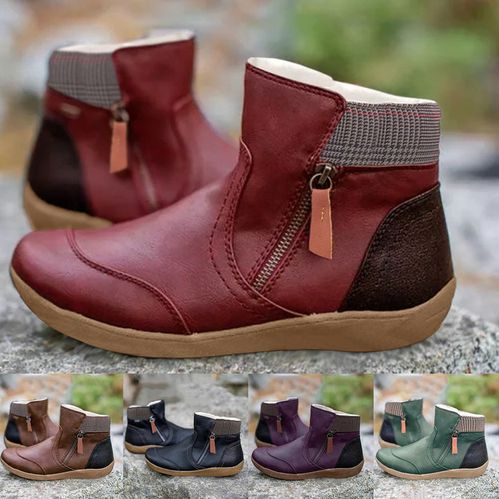 Plain Coloured Ankle Boots - WarmStep-Bordeaux Red-3.0-State of Style
