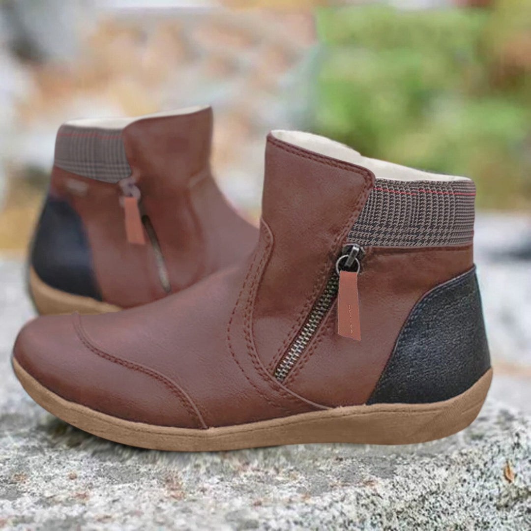 Plain Coloured Ankle Boots - WarmStep-Brown-3.0-State of Style