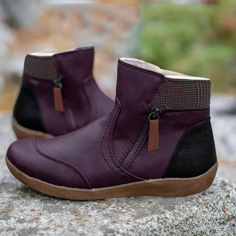 Plain Coloured Ankle Boots - WarmStep-Purple-3.0-State of Style