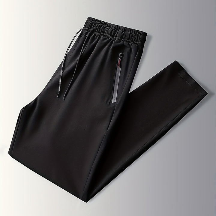 Plain Joggers with Zip Details - Milan-XS-Black-State of Style