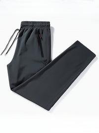 Plain Jogging Trousers with Zip Details - Milan-Black-XS-State of Style