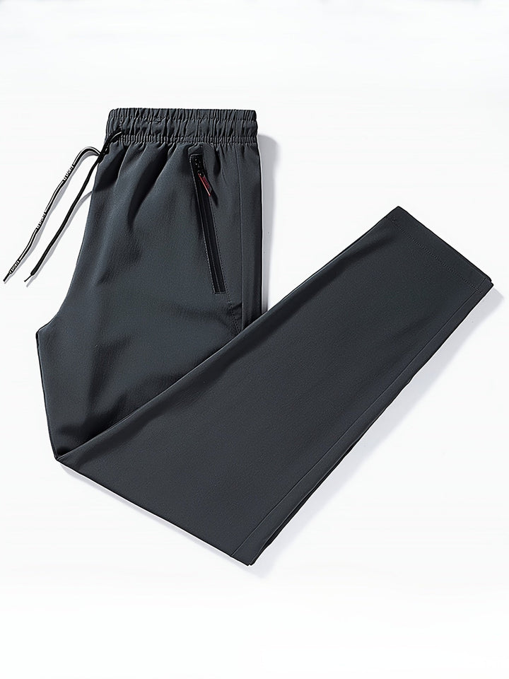Plain Jogging Trousers with Zip Details - Milan-Black-XS-State of Style