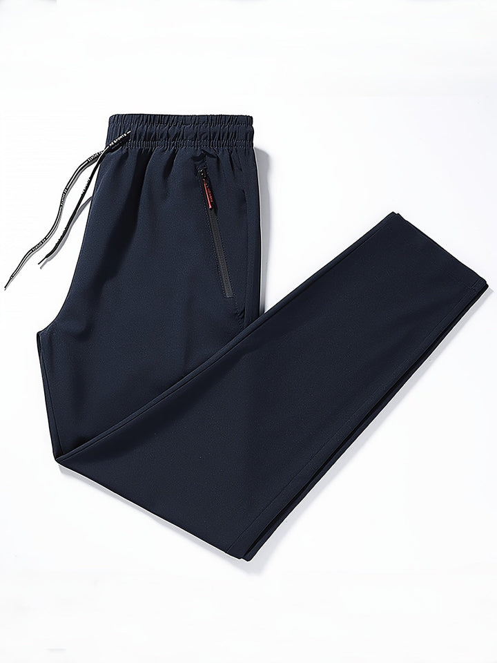 Plain Jogging Trousers with Zip Details - Milan-Black-XS-State of Style