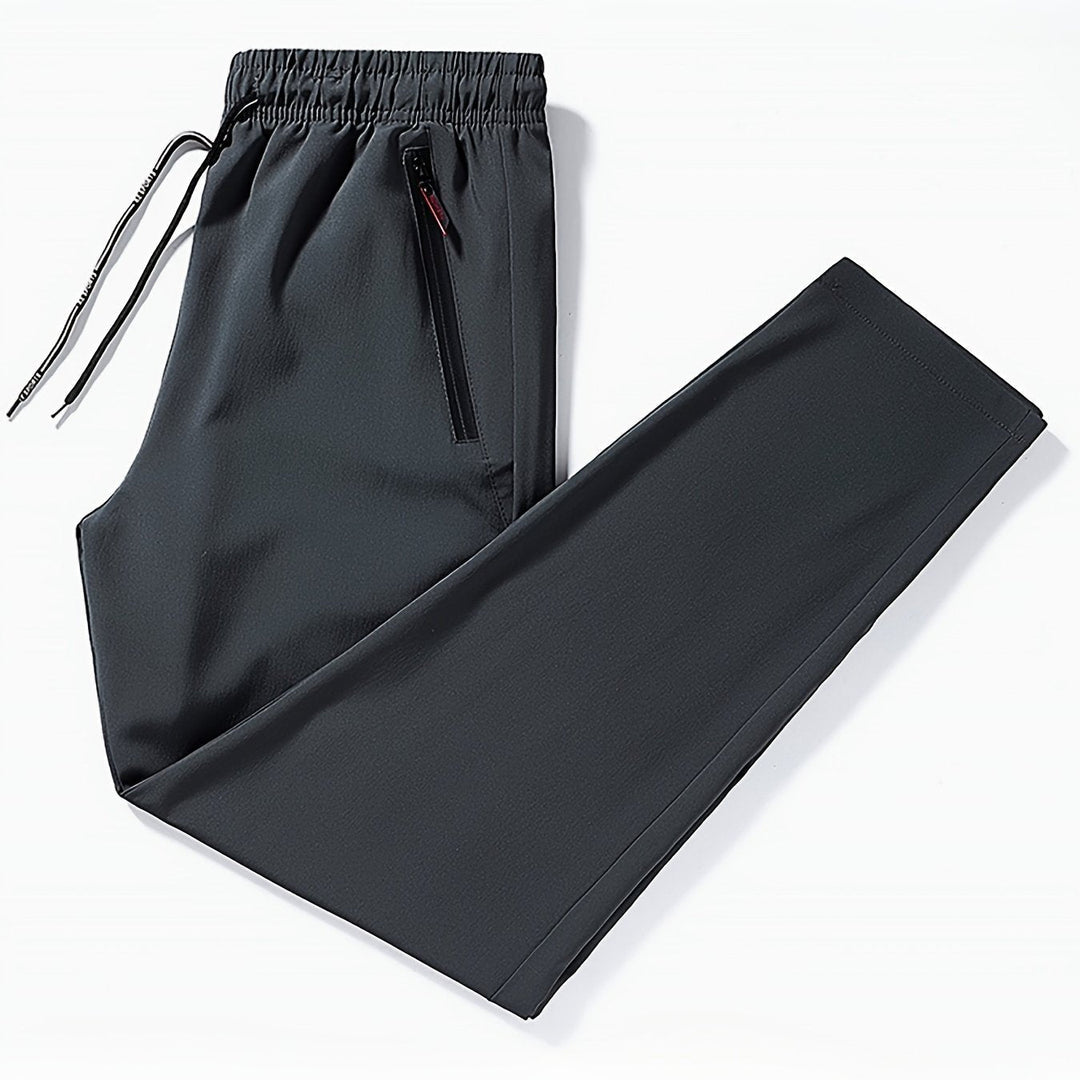 Plain Jogging Trousers with Zip Details - Milan-Dark grey-XS-State of Style