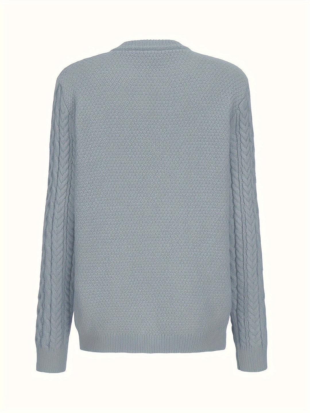 Plain Knitted Cardigan with Button Closure and Pockets - Olivia-Blue-S-State of Style