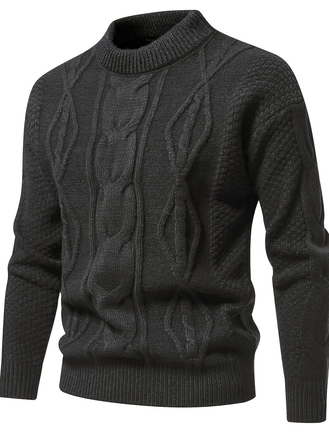 Plain Knitted Jumper for Men - Theo-Dark grey-XS-State of Style