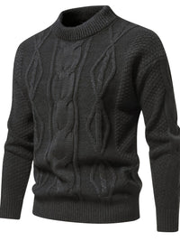 Plain Knitted Jumper for Men - Theo-Dark grey-XS-State of Style