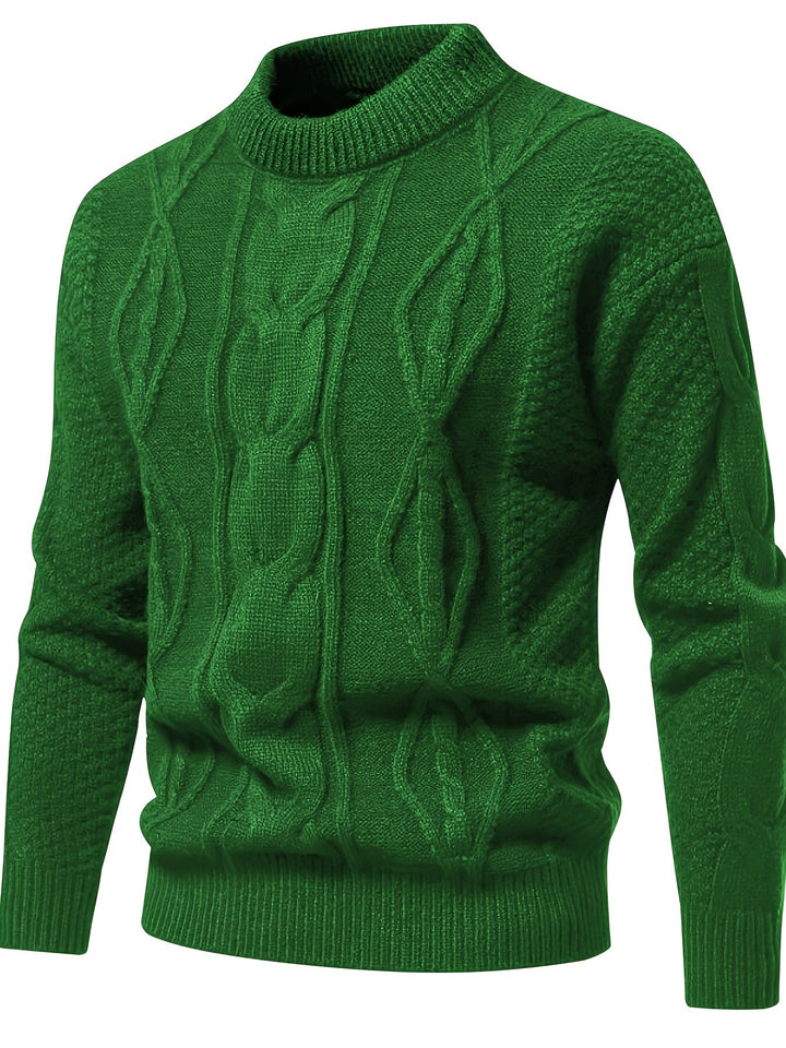 Plain Knitted Jumper for Men - Theo-Green-XS-State of Style