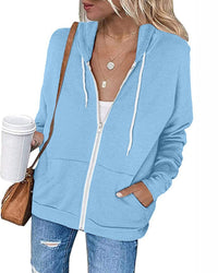 Plain Ladies Jacket with Pockets - Emma-Light Blue-S-State of Style