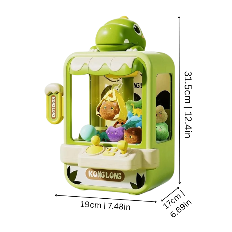 Playful Arcade Claw Machine for Children - GripAdventure-Green Dino-S-State of Style