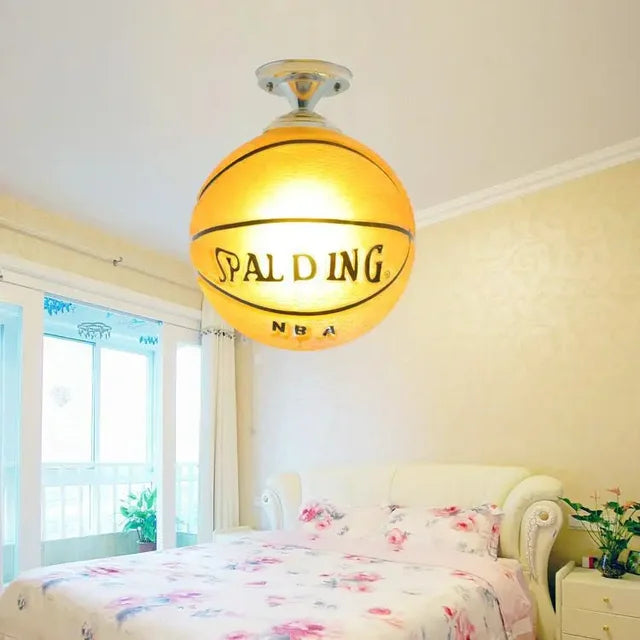 Playful Football Ceiling Lamp - GoalBright-Basketball Yellow-State of Style