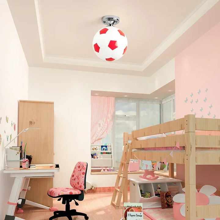 Playful Football Ceiling Lamp - GoalBright-Football Red-State of Style