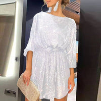 Playful Party Dress with Loose Fit - Clara-White-S-State of Style