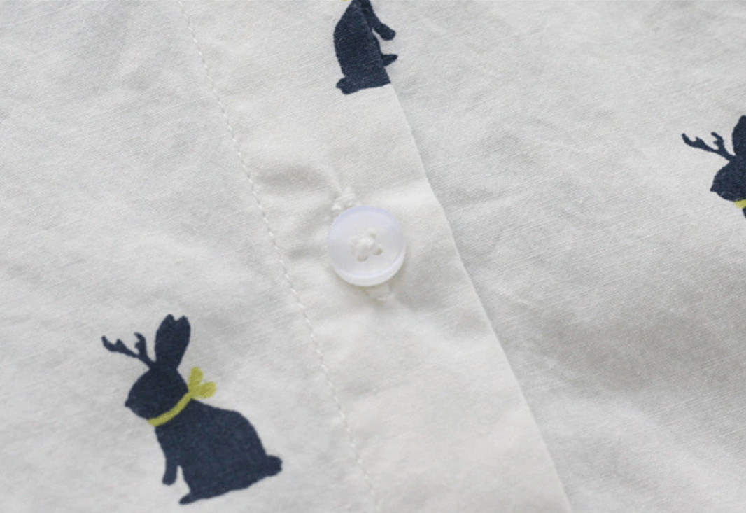 Playful shirt dress with rabbit print and lapel collar – Elina-S-State of Style