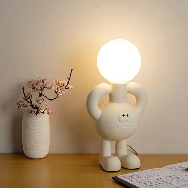 Playful Table Lamp with Glass Sphere - Glombra-White-State of Style