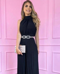 Plissé Jumpsuit – Gaia | Gorgeous airy summer look-S-Black-State of Style