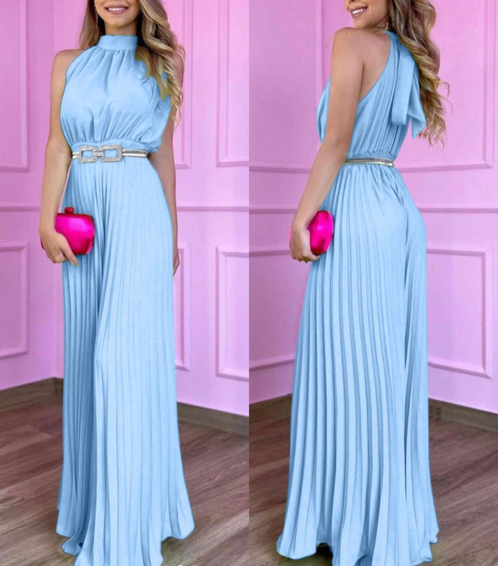 Plissé Jumpsuit – Gaia | Gorgeous airy summer look-S-Blue-State of Style