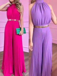 Plissé Jumpsuit – Gaia | Gorgeous airy summer look-S-Fuchsia-State of Style