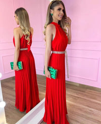 Plissé Jumpsuit – Gaia | Gorgeous airy summer look-S-Red-State of Style